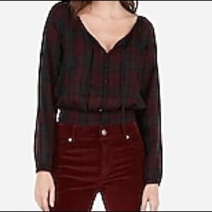 NWT Express Women's Peasant Crop Top Size Large